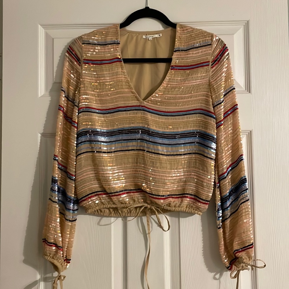 Sequin TULAROSA long sleeved top